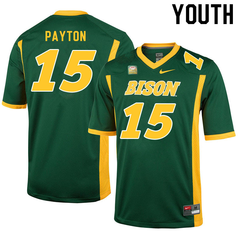 Youth #15 Cole Payton North Dakota State Bison College Football Jerseys Sale-Green - Click Image to Close